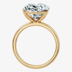 (F/Vs2) Womens 10 Ct. Lab Grown White Diamond 14K Gold Oval Solitaire Engagement Ring