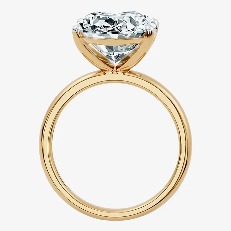 (F/Vs2) Womens 10 Ct. Lab Grown White Diamond 14K Gold Oval Solitaire Engagement Ring