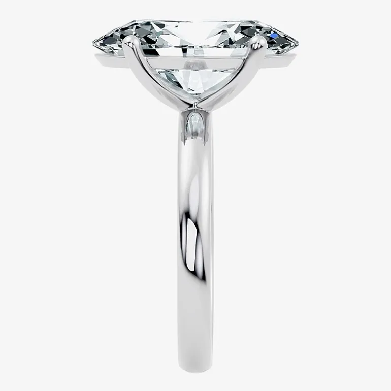 (F/Vs2) Womens 10 Ct. Lab Grown White Diamond 14K Gold Oval Solitaire Engagement Ring