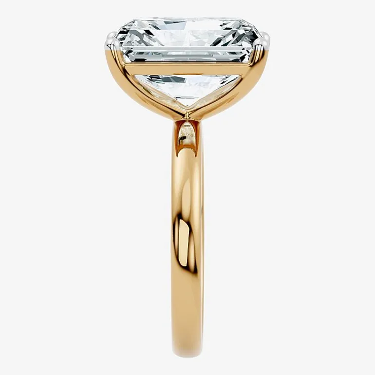 (F/Vs2) Womens 10 Ct. Lab Grown White Diamond 14K Gold Rectangular Solitaire Engagement Ring