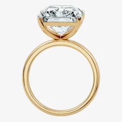 (F/Vs2) Womens 10 Ct. Lab Grown White Diamond 14K Gold Rectangular Solitaire Engagement Ring