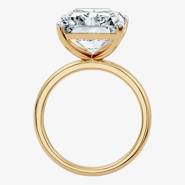 (F/Vs2) Womens 10 Ct. Lab Grown White Diamond 14K Gold Rectangular Solitaire Engagement Ring