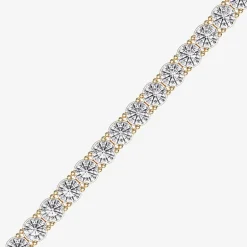 (F / Vs2) Womens 10 Ct.T.W. Lab Grown White Diamond 14K Gold Over Silver 6 1/2 Inch Tennis Bracelet