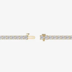 (F / Vs2) Womens 10 Ct.T.W. Lab Grown White Diamond 14K Gold Over Silver 6 1/2 Inch Tennis Bracelet