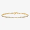 (F / Vs2) Womens 2 CT. T.W. Lab Grown White Diamond Sterling Silver 8 Inch Tennis Bracelet