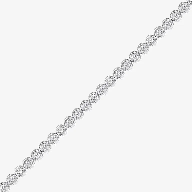 (F / Vs2) Womens 2 CT. T.W. Lab Grown White Diamond Sterling Silver 8 Inch Tennis Bracelet