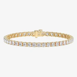 (F / Vs2) Womens 10 Ct.T.W. Lab Grown White Diamond 14K Gold Over Silver 7.25 Inch Tennis Bracelet