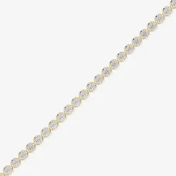 (F / Vs2) Womens 2 CT. T.W. Lab Grown White Diamond 14K Gold Over Silver 6 1/2 Inch Tennis Bracelet