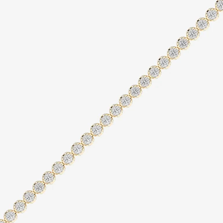 (F / Vs2) Womens 2 CT. T.W. Lab Grown White Diamond 14K Gold Over Silver 6 1/2 Inch Tennis Bracelet