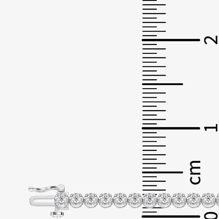 (F / Vs2) Womens 2 CT. T.W. Lab Grown White Diamond 14K Gold Over Silver 6 1/2 Inch Tennis Bracelet