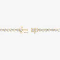 (F / Vs2) Womens 2 CT. T.W. Lab Grown White Diamond 14K Gold Over Silver 6 1/2 Inch Tennis Bracelet