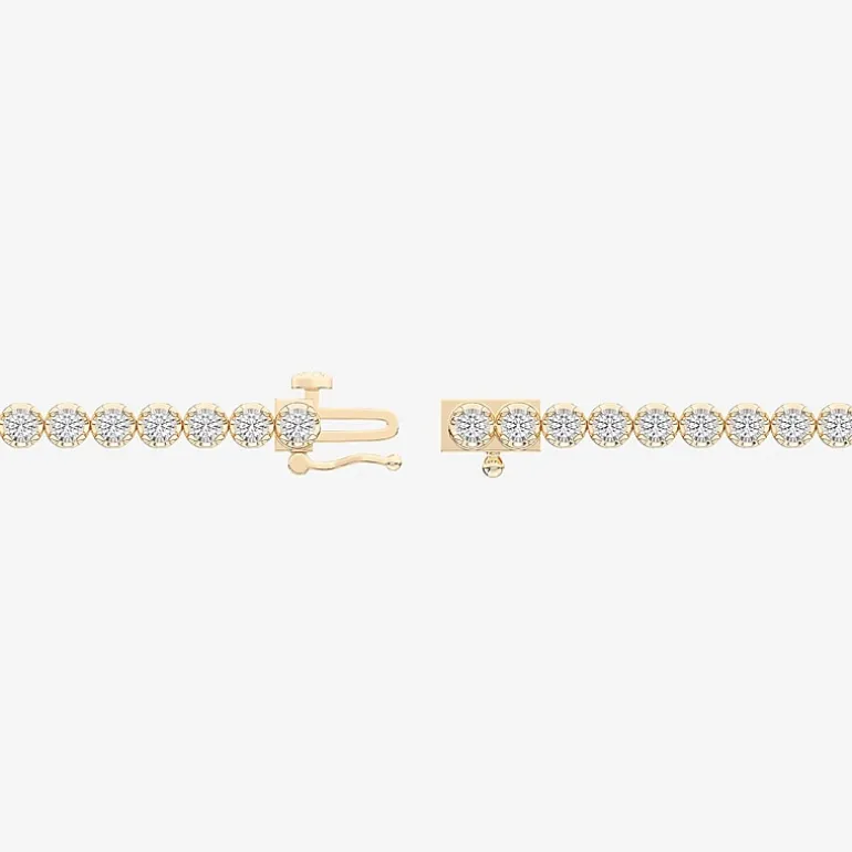 (F / Vs2) Womens 2 CT. T.W. Lab Grown White Diamond 14K Gold Over Silver 6 1/2 Inch Tennis Bracelet