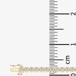 (F / Vs2) Womens 2 CT. T.W. Lab Grown White Diamond 14K Gold Over Silver 6 1/2 Inch Tennis Bracelet