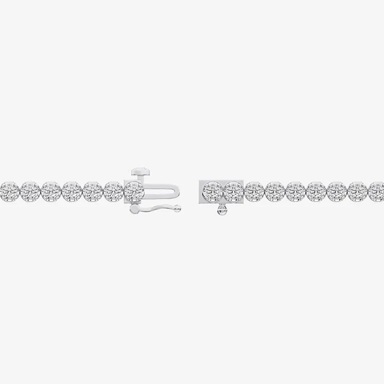 (F / Vs2) Womens 2 CT. T.W. Lab Grown White Diamond 14K Gold Over Silver 6 1/2 Inch Tennis Bracelet