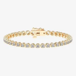 (F / Vs2) Womens 2 CT. T.W. Lab Grown White Diamond 14K Gold Over Silver 6 1/2 Inch Tennis Bracelet