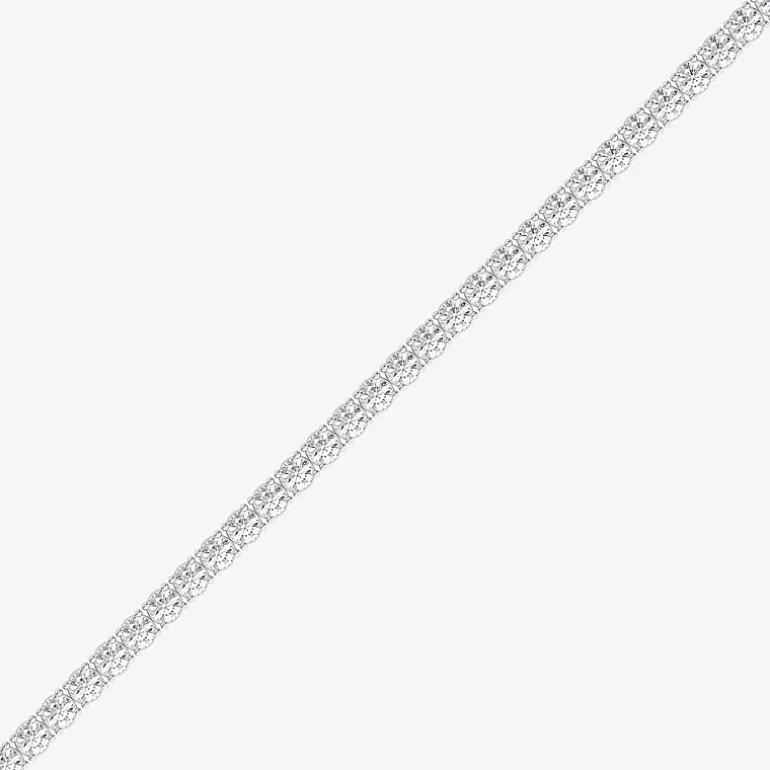 (F / Vs2) Womens 5 CT. T.W. Lab Grown White Diamond 14K Gold Over Silver 7.25 Inch Tennis Bracelet