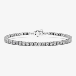 (F / Vs2) Womens 5 CT. T.W. Lab Grown White Diamond 14K Gold Over Silver 7.25 Inch Tennis Bracelet