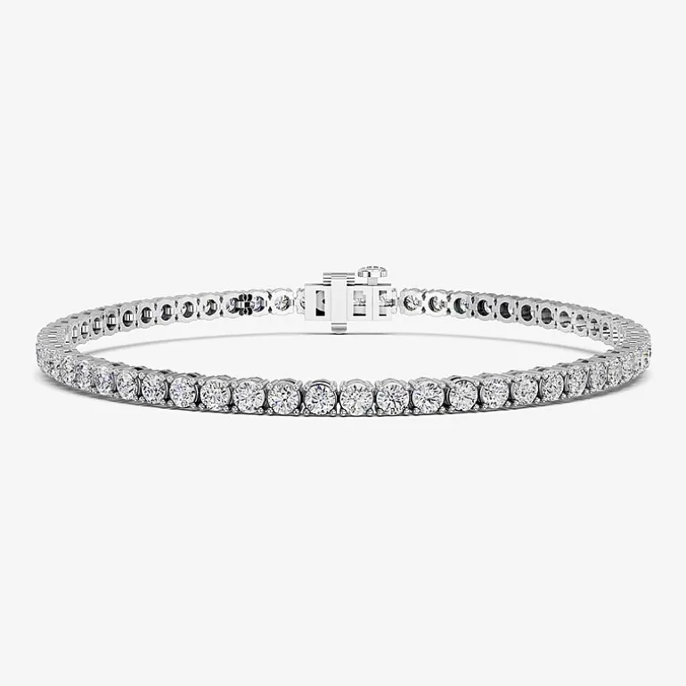 (F / Vs2) Womens 5 CT. T.W. Lab Grown White Diamond 14K Gold Over Silver 7.25 Inch Tennis Bracelet