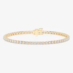 (F / Vs2) Womens 5 CT. T.W. Lab Grown White Diamond 14K Gold Over Silver 7.25 Inch Tennis Bracelet