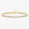 (F / Vs2) Womens 2 CT. T.W. Lab Grown White Diamond 14K Gold Over Silver 7.25 Inch Tennis Bracelet