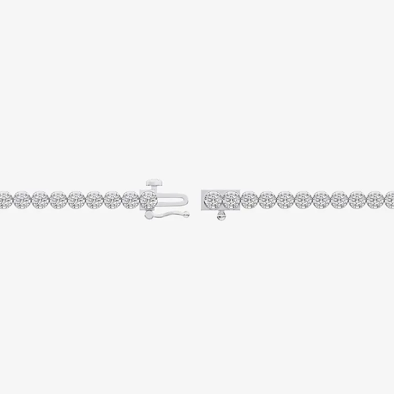 (F / Vs2) Womens 2 CT. T.W. Lab Grown White Diamond 14K Gold Over Silver 7.25 Inch Tennis Bracelet