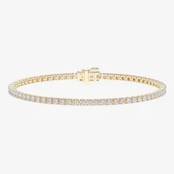 (F / Vs2) Womens 5 CT. T.W. Lab Grown White Diamond 14K Gold Over Silver 8 Inch Tennis Bracelet