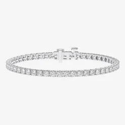 (F / Vs2) Womens 5 CT. T.W. Lab Grown White Diamond 14K Gold Over Silver 6 1/2 Inch Tennis Bracelet