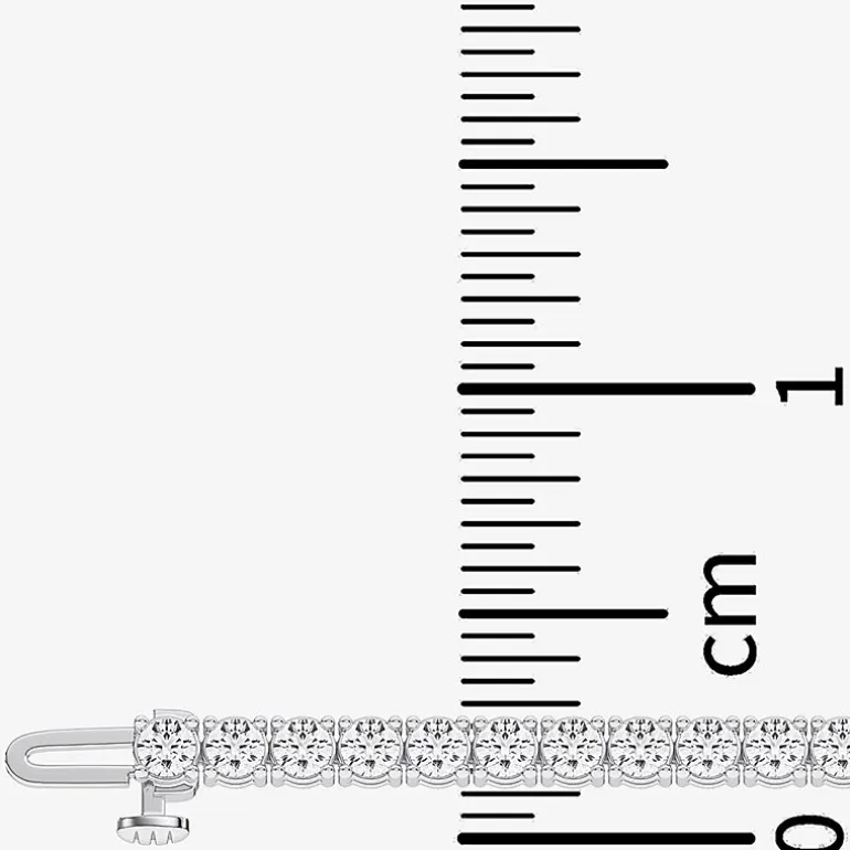 (F / Vs2) Womens 5 CT. T.W. Lab Grown White Diamond 14K Gold Over Silver 6 1/2 Inch Tennis Bracelet