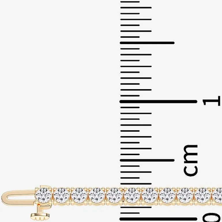 (F / Vs2) Womens 5 CT. T.W. Lab Grown White Diamond 14K Gold Over Silver 6 1/2 Inch Tennis Bracelet