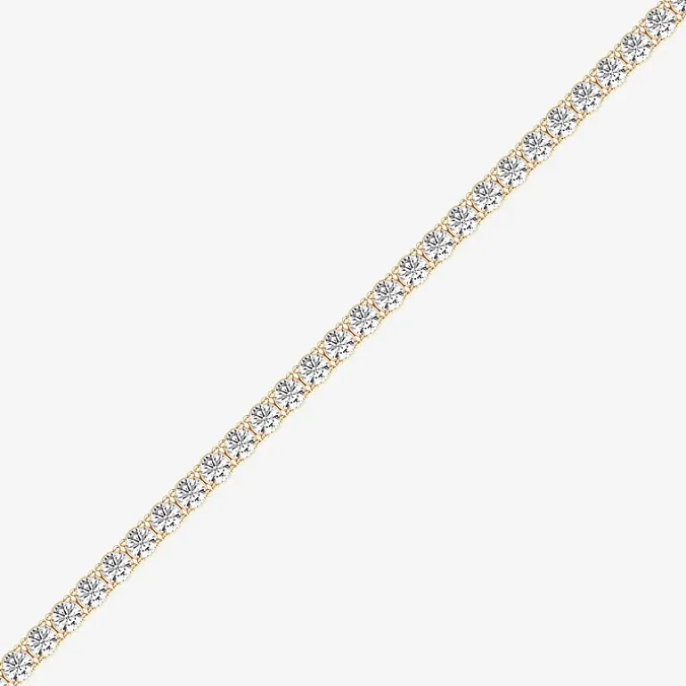 (F / Vs2) Womens 5 CT. T.W. Lab Grown White Diamond 14K Gold Over Silver 6 1/2 Inch Tennis Bracelet
