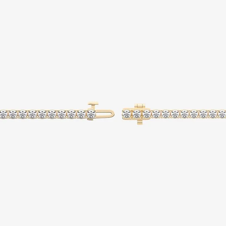 (F / Vs2) Womens 5 CT. T.W. Lab Grown White Diamond 14K Gold Over Silver 6 1/2 Inch Tennis Bracelet
