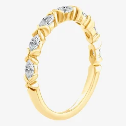 (F / Vs2) Womens 1/2 CT. T.W. Lab Grown White Diamond 10K Gold Anniversary Wedding Band