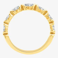 (F / Vs2) Womens 1/2 CT. T.W. Lab Grown White Diamond 10K Gold Anniversary Wedding Band