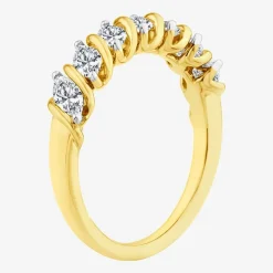 (F / Vs2) Womens 1 CT. T.W. Lab Grown White Diamond 10K Gold Anniversary Wedding Band