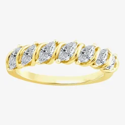 (F / Vs2) Womens 1 CT. T.W. Lab Grown White Diamond 10K Gold Anniversary Wedding Band