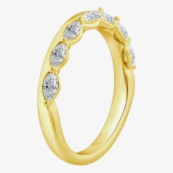 (F / Vs2) Womens 1/2 CT. T.W. Lab Grown White Diamond 10K Gold Anniversary Band