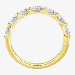 (F / Vs2) Womens 1/2 CT. T.W. Lab Grown White Diamond 10K Gold Anniversary Band