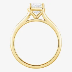 (F / Vs2) Womens 1 1/2 CT. T.W. Lab Grown White Diamond 10K Gold Cushion Solitaire Engagement Ring