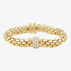 (F/Vs2) Womens 14K Gold Over Silver 8 Inch Solid Chain Bracelet