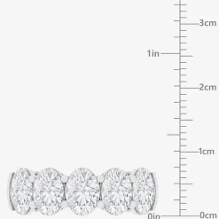 (F / Vs2) Womens 23.MM 4 CT. T.W. Lab Grown White Diamond 10K Gold Oval 5-Stone Wedding Band