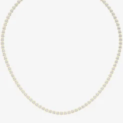 (F / Vs2) Womens White Diamond Sterling Silver 17 Inch Tennis Necklace
