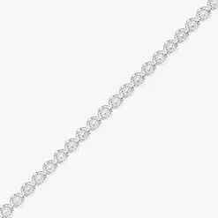 (F / Vs2) Womens White Diamond Sterling Silver 17 Inch Tennis Necklace