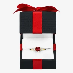 Gemstone 10K Gold Heart Cocktail Ring