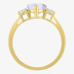 Gemstone 10K Gold Heart Cocktail Ring