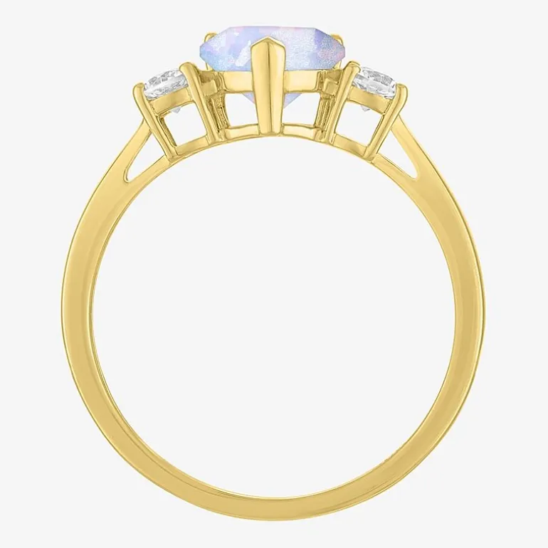 Gemstone 10K Gold Heart Cocktail Ring