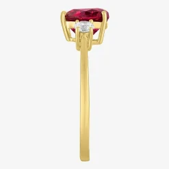 Gemstone 10K Gold Heart Cocktail Ring