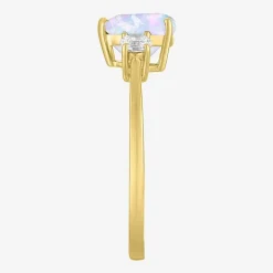 Gemstone 10K Gold Heart Cocktail Ring