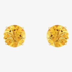 Gemstone 10K Gold 4mm Round Stud Earrings