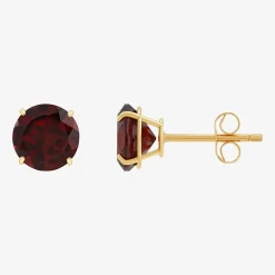 Gemstone 10K Gold 4mm Round Stud Earrings