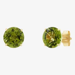 Gemstone 10K Gold 4mm Round Stud Earrings